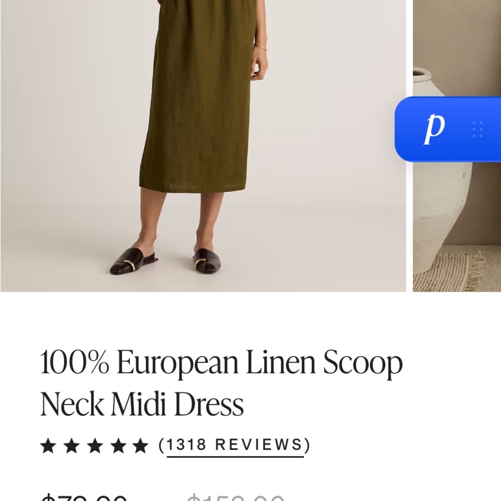 Quince Green linen Sleeveless Sheath Dress